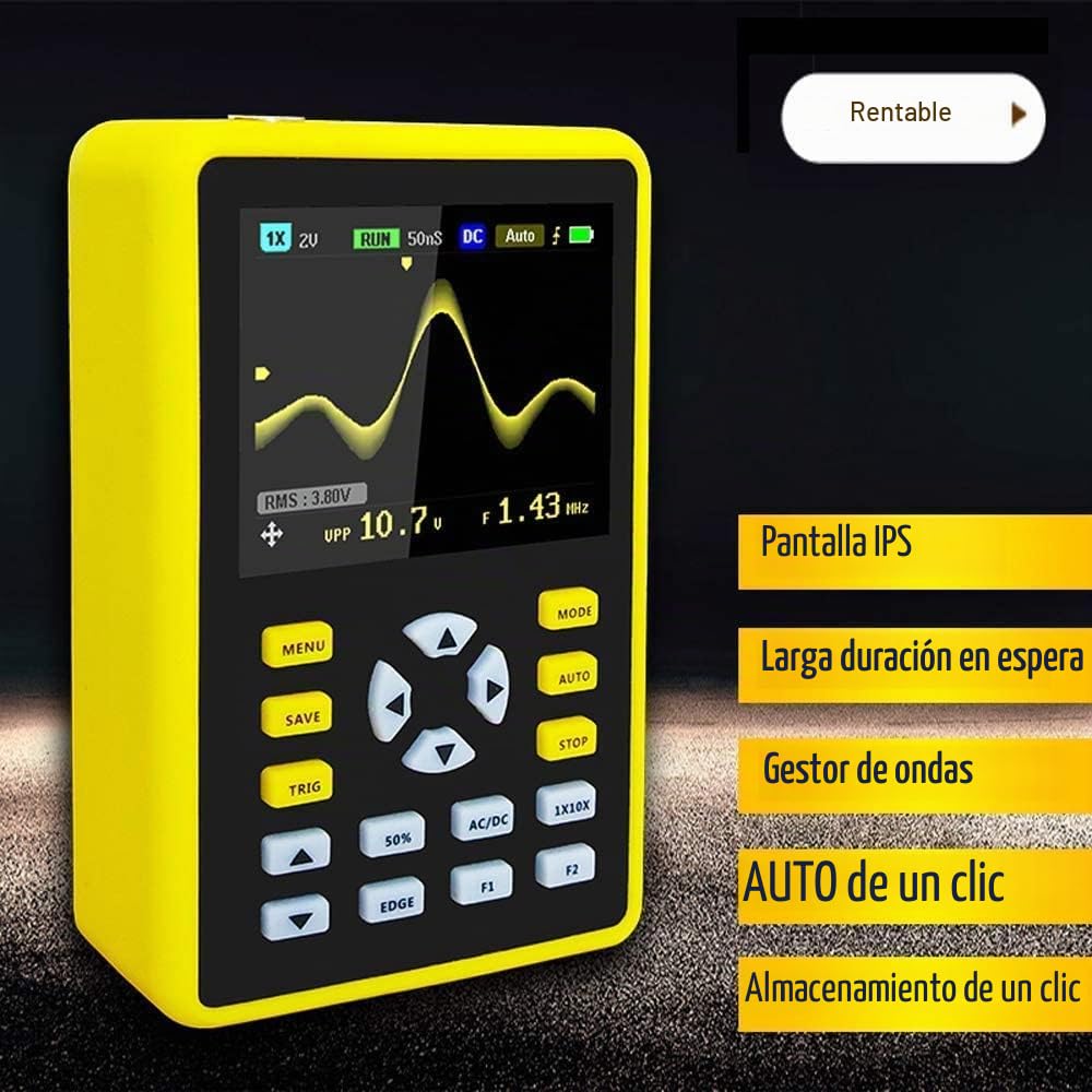 Mini osciloscopio Digital, Pantalla LCD de 2,4 ", portátil, con Ancho de Banda de 100 MHz y tasa de muestreo de 500 MS/s
