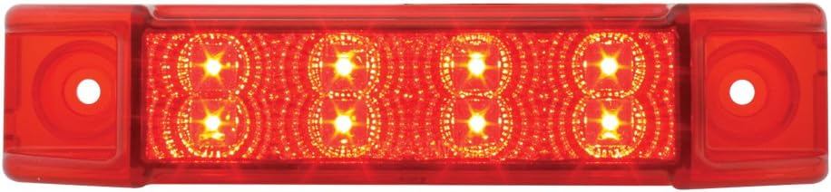 GG Grand General 76173 Red/Clear 6 Inch Rect. Spyder Led Light Plastic Bezel