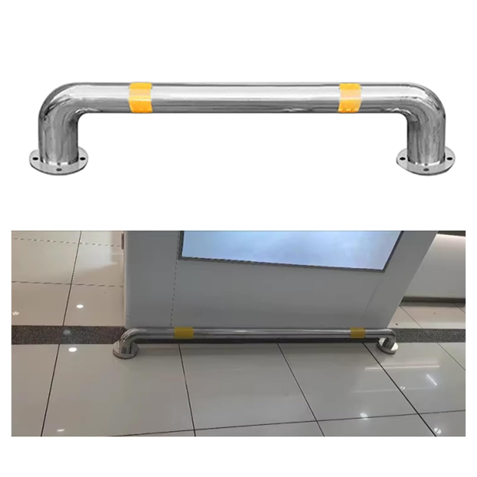 CWCQGH U Shape Security Bollards, U-Shaped Guardrail Collision Bar,Parking Space Railing Car Blocker,304 Stainless Steel Stopper (One Color 39.37 x 11.8in)