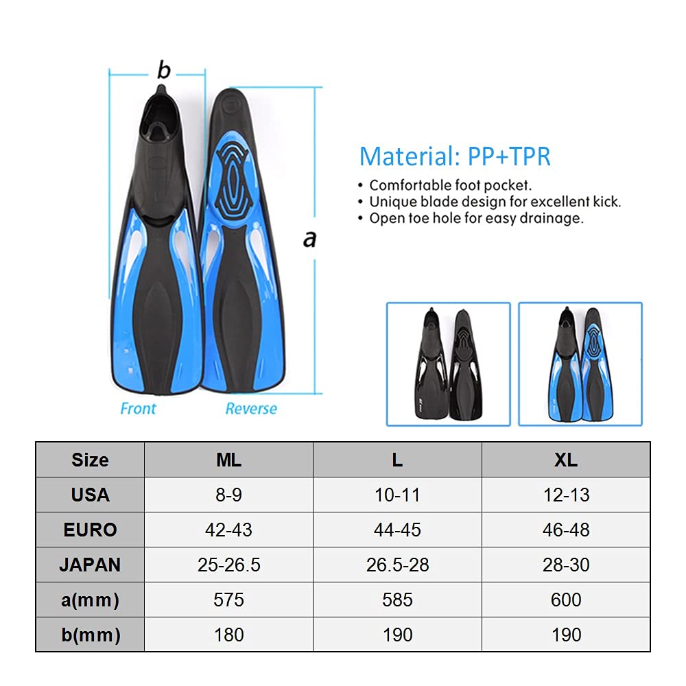 Aletas Gafas Protectoras Gafas de Snorkel Juego de Aletas Juego de Buceo Gafas de Snorkel Aletas de natación Paquete de Equipo de Snorkel
