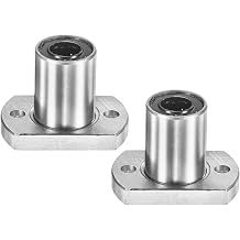 PATIKIL LMH10UU Linear Ball Bearings 10mm Bore Dia 19mm OD 25mm Long 4.5mm Hole, 2Pcs Round Flange Linear Motion Bushing Double Side Rubber Sealed Rod Liner Shaft for Machine 3D Printer