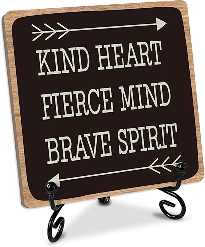 Regalos inspiradores para mujeres y hombres, letreros de mesa de madera inspiradores, decoración de escritorio, placa de madera con soporte, corazón