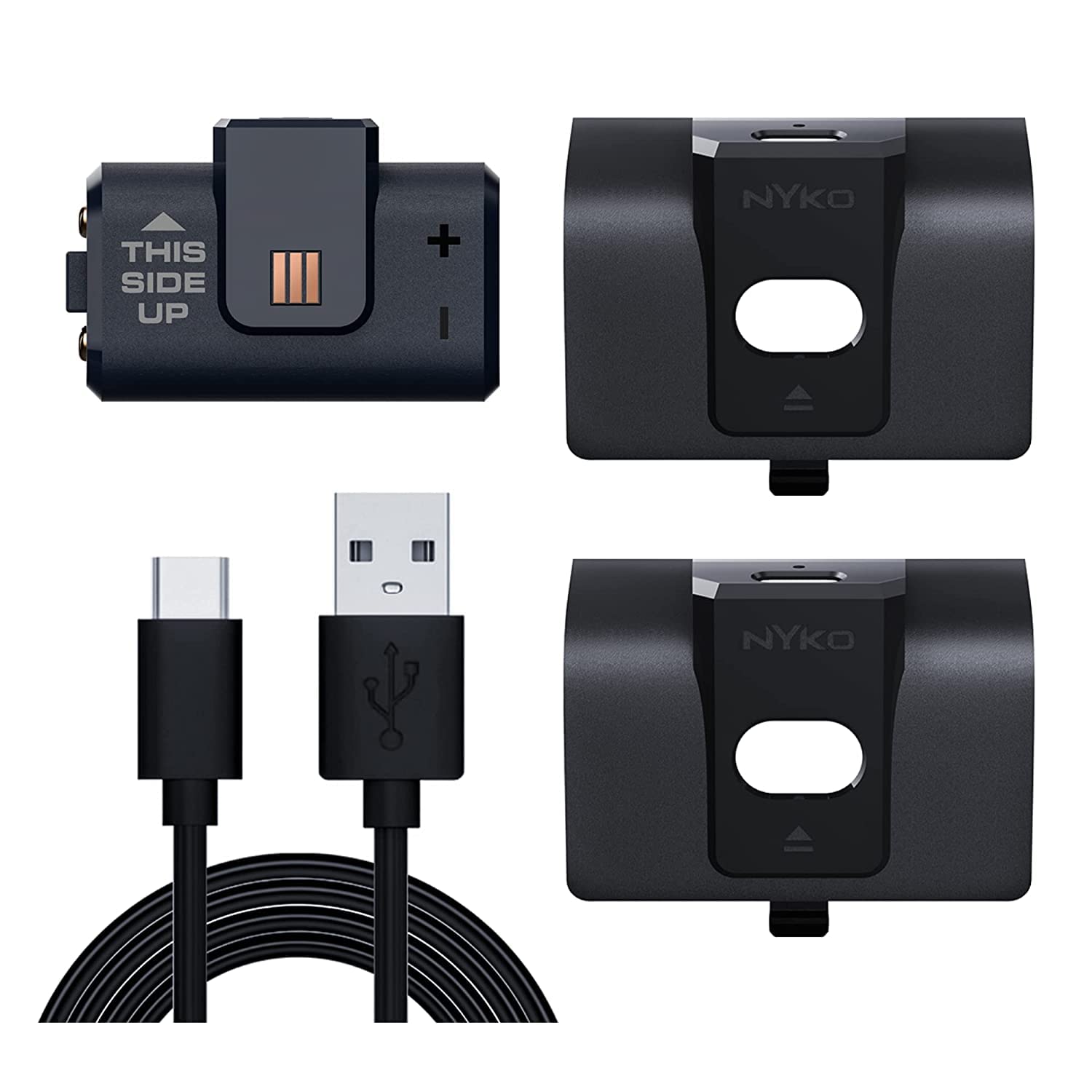 Nyko Power Kit für Xbox Series X, Xbox One und Xbox One Elite Controller - Power Zubehör: wiederaufladbarer Akku, 3 m langes USB-C-Kabel und Ersatz-Akku für Xbox 1 & Xbox Series X/S