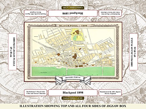 Puzzle de 1000 piezas para amantes de la cartografía: mapa de Blackpool de 1898 2