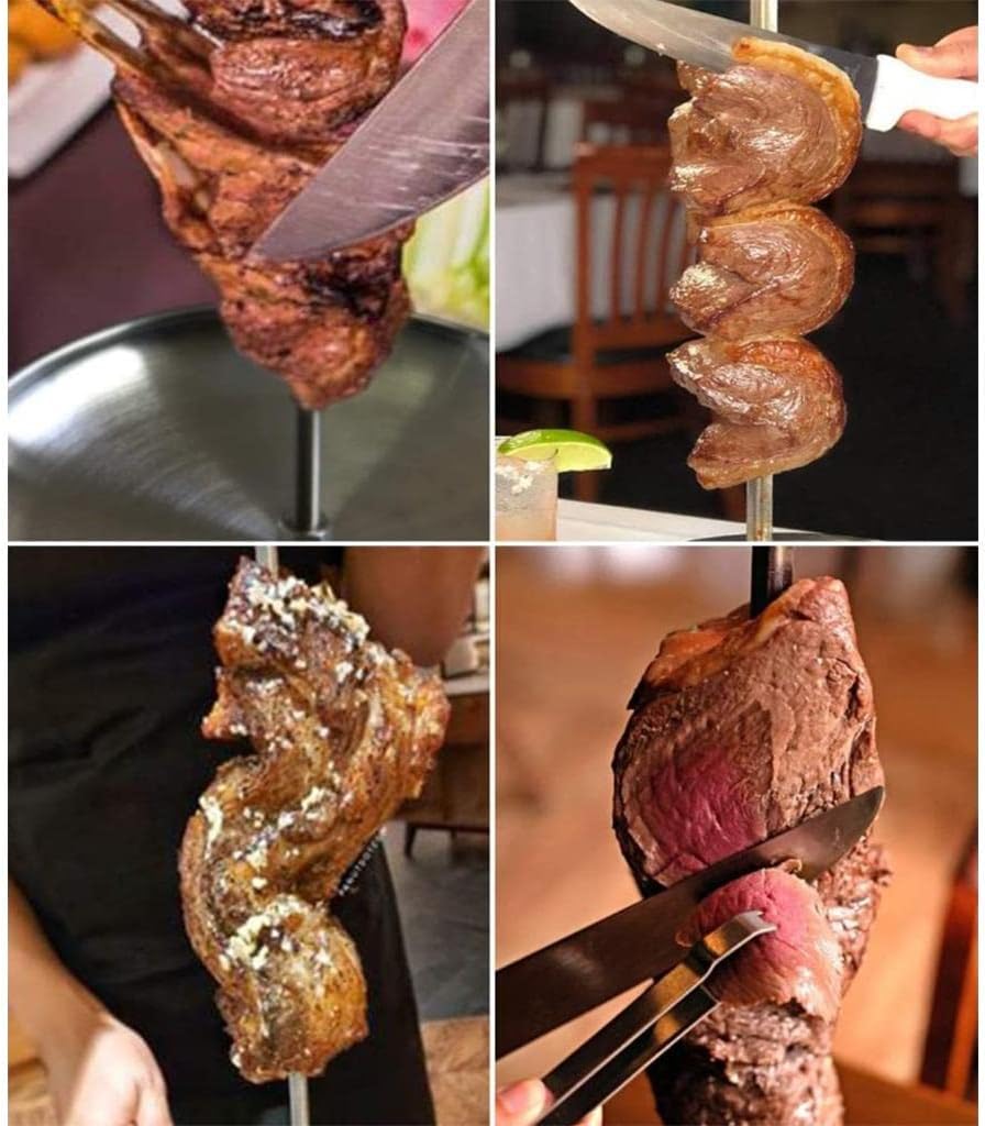 Stainless Steel Vertical Skewer Oven Kebab Spike Stand BBQ Rack Round