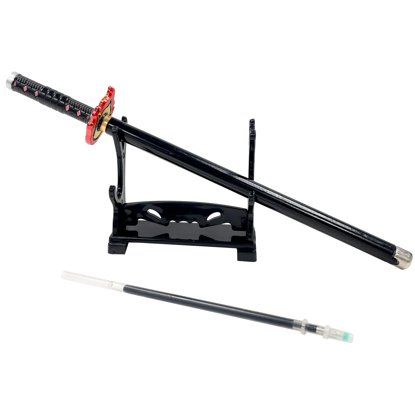 Set De 3 Stylos Démon Slayer (Tueur De Démons) - Style Katana Avec Support - Neuf Avec étiquettes