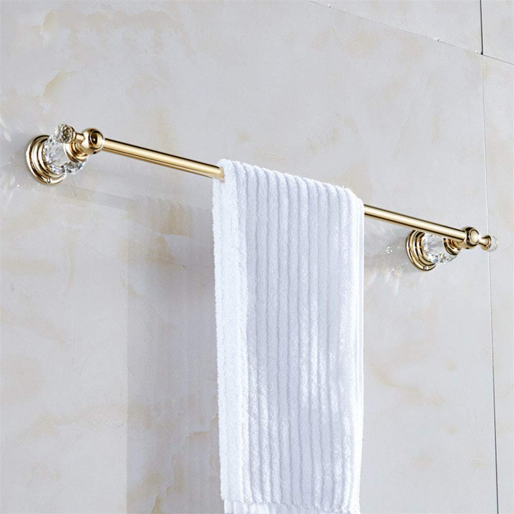 Étagère simple porte-serviettes unipolaire en cristal de cuivre or pour cuisine et bureau 70cm