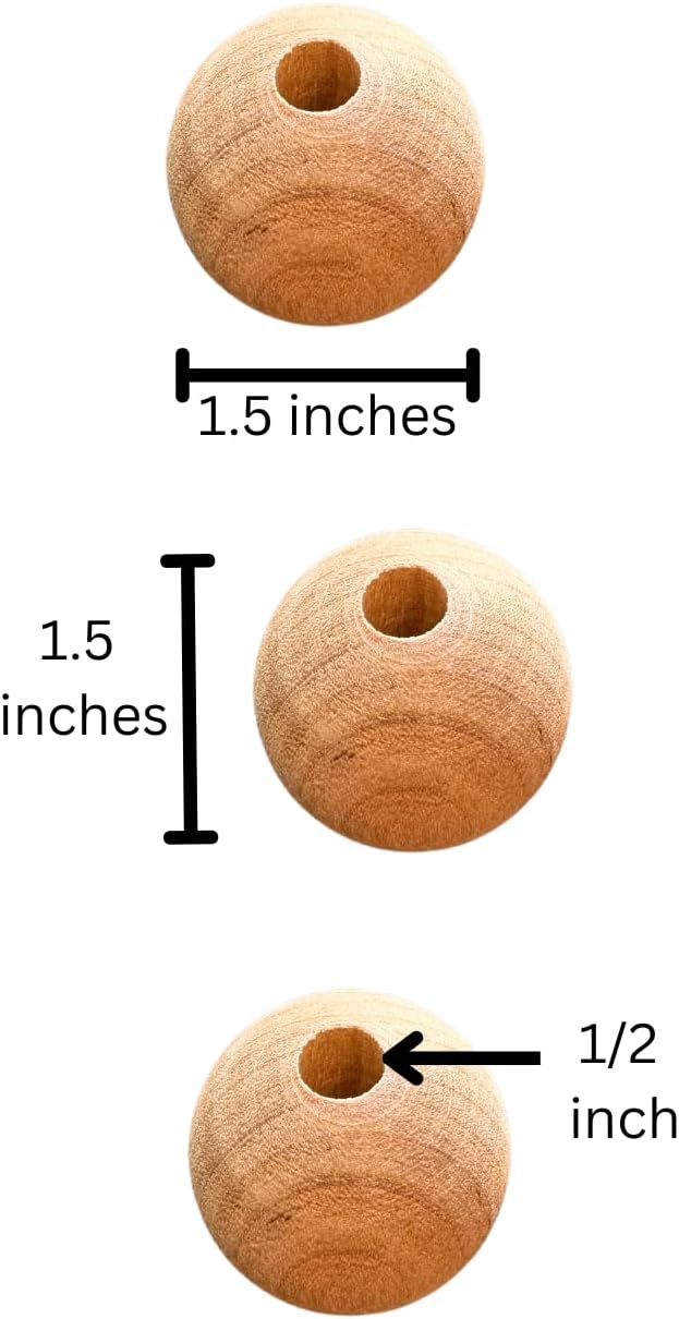 Wood Dowel Caps, 1 Inch Diameter, 1/4 Inch Hole, Unfinished (24) - Image 2