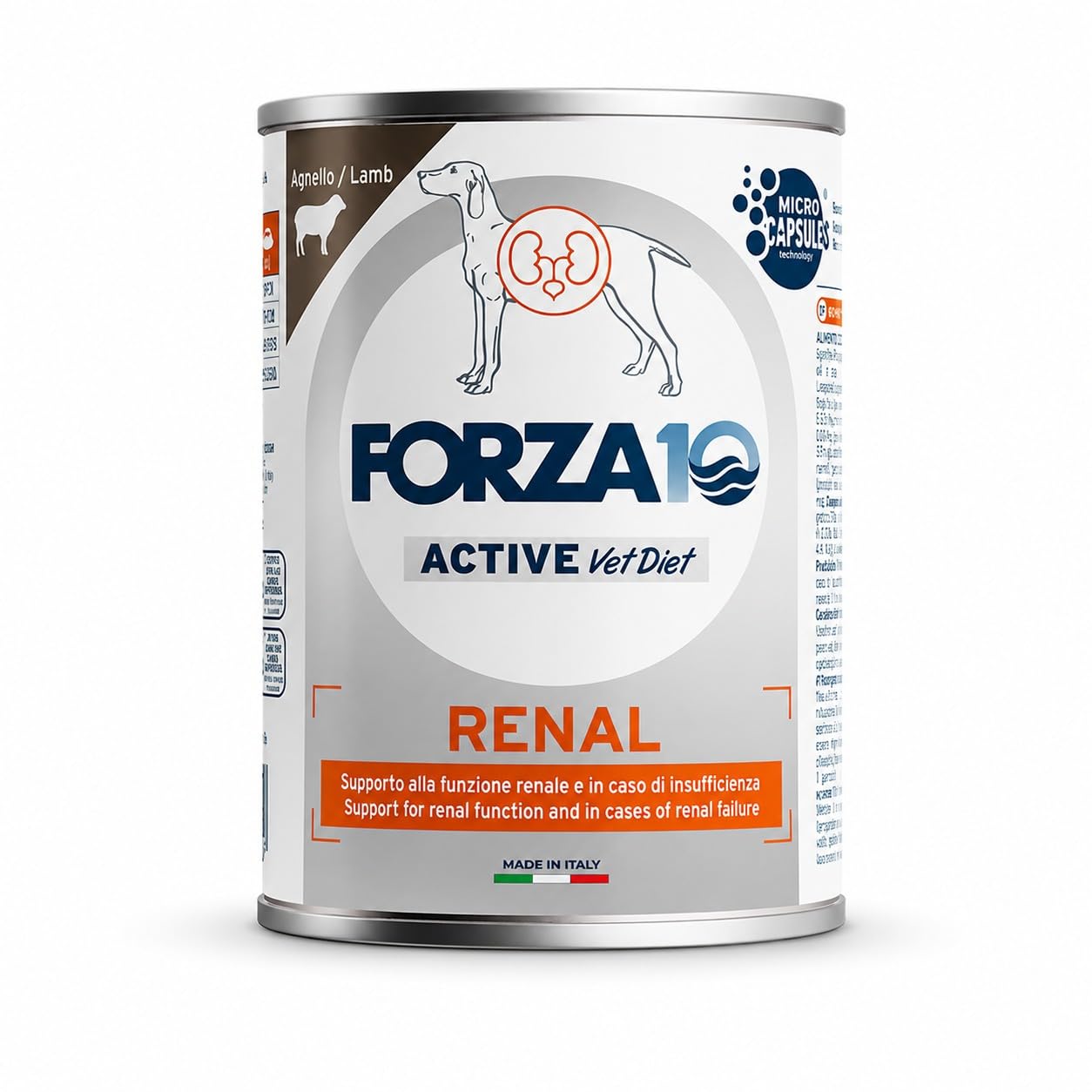 Renal Agnello – Forza10 Diet Cibo Umido per Cani Adulti di tutte le Taglie e Razze, Monoproteico,Supporto alla funzione renale, 6 Lattine x 400g, Alimento Completo.