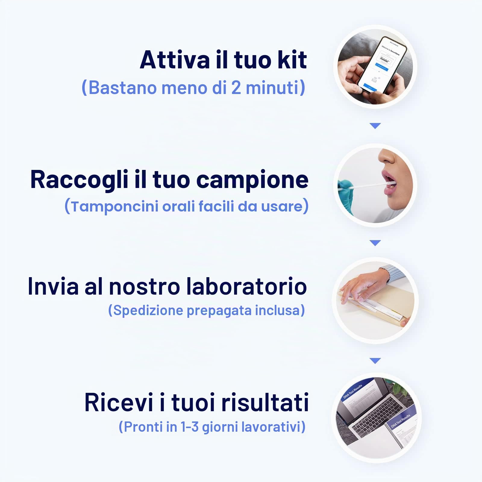 Labs - Kit di test per la paternità del DNA, risultati in 1-3 giorni lavorativi, spedizione di ritorno gratuita da SecuriGene Labs