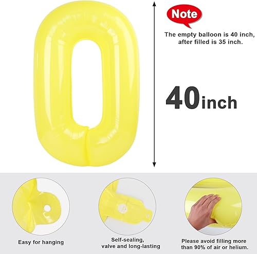 Vista 600 de Globo número 2 de 40 pulgadas, para decoración de cumpleaños y graduaciones, para niños y niñas (color verde claro)