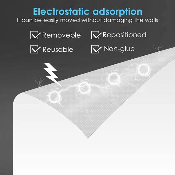 ZHIDIAN Static Cling Dry Erase Sheets, Removable Reusable Restickable Whiteboard Poster Paper for Wall, Portable White Board Wallpaper with Acrylic Box 16.5x23-15 Sheets