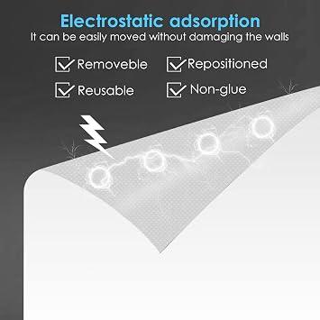 ZHIDIAN Static Cling Dry Erase Sheets, Removable Reusable Restickable Whiteboard Poster Paper for Wall, Portable White Board Wallpaper with Acrylic Box 16.5x23-15 Sheets