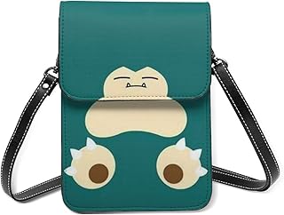 カビゴン 斜め掛け ショルダーバッグ 携帯電話ホルスター スマホポーチ ポシェット 小物入れ 縦型 レザー 防水 ストラップ調節可 大容量 紙幣・6.5インチスマホ適用・カード・小物入れ おしゃれ かわいい キャラクター 男女兼用