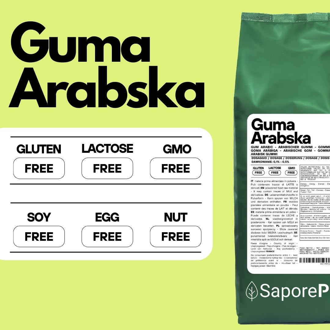 Saporepuro Guma Arabska w proszku 1 kg - Arabic gum powder