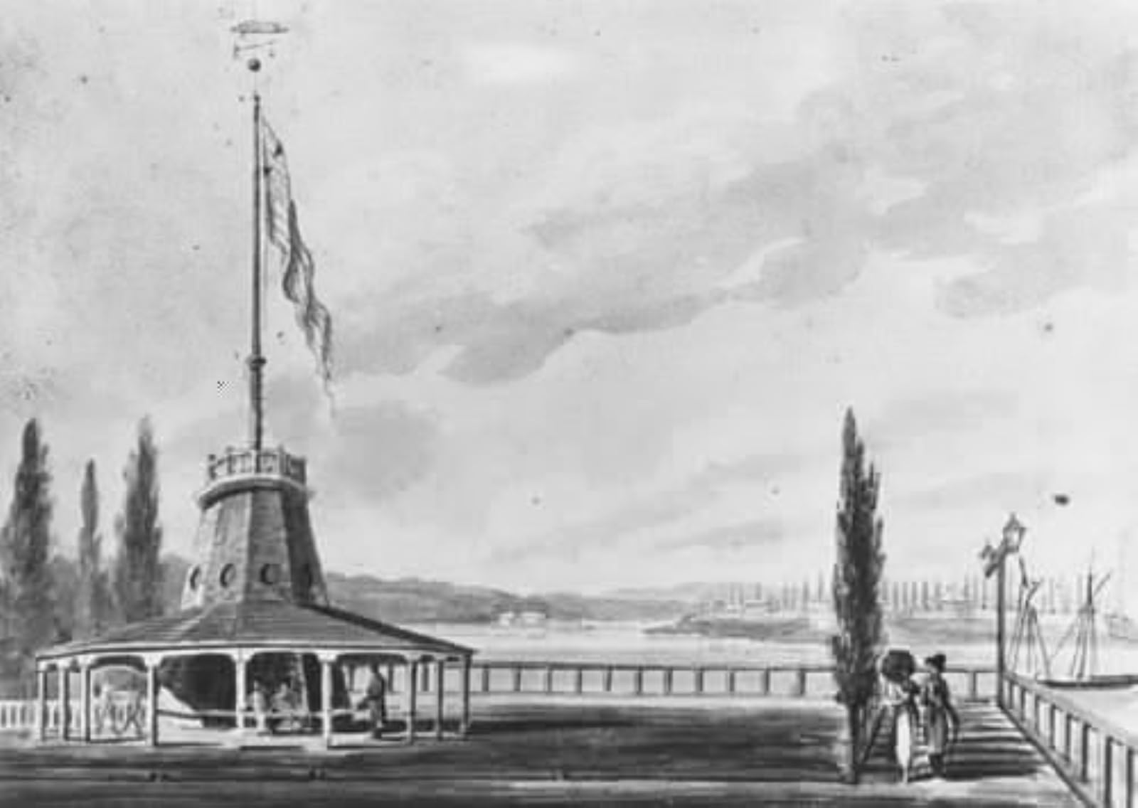 POSTERIIk Vintage Art Print Images Pictures Print The Traveler's First View of New YorkThe Battery and Flagstaff Pavel Petrovich Svinin Modern Colour Posters for Office Home Decor 60x90cm