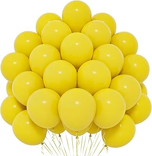 Globos Amarillos, 50 Piezas 12 Pulgadas Globos Amarillos, Globos Amarillos Látex Mate para Mujeres Niñas Niños para Fiesta Cumpleaños Temática Amarilla Graduación Baby Shower Decoración San Valentín