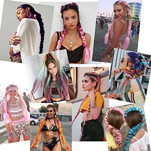 Wome Black Jumbo Braiding Hair Extensions 3Pcs/Lot High Temperature Synthetic Black Braids Hair Synthetic Hair For Box Braids Black Hair Extensions For Twist (Black 1B#,24",100G/Pcs) #TOP5