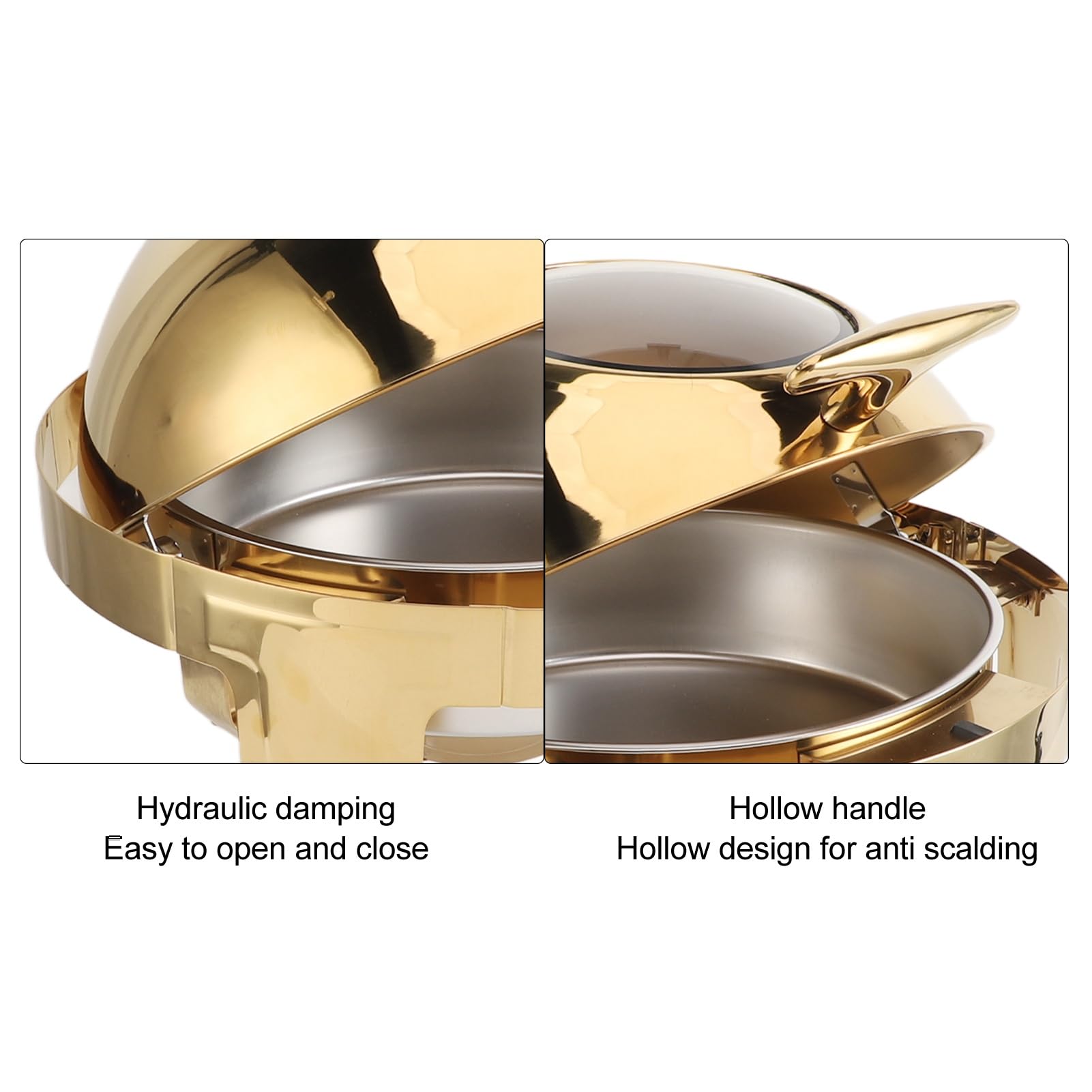 Bandeja de Chafing de Acero Inoxidable para Buffet, Capacidad de 6L (2
