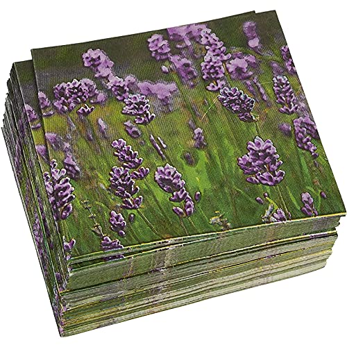 Lavender Paper Napkins for Wedding or Shower Party (6.5 x 6.5 In, 100 Pack)