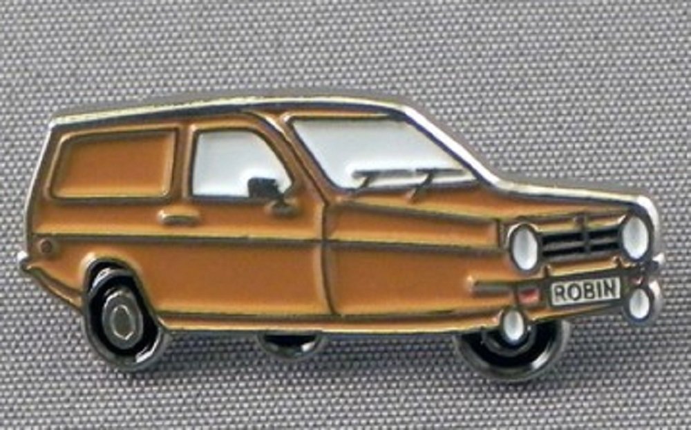 Mainly Metal Brown,Enamelled,White Metal Enamel Pin Badge Brooch Reliant Robin Brown