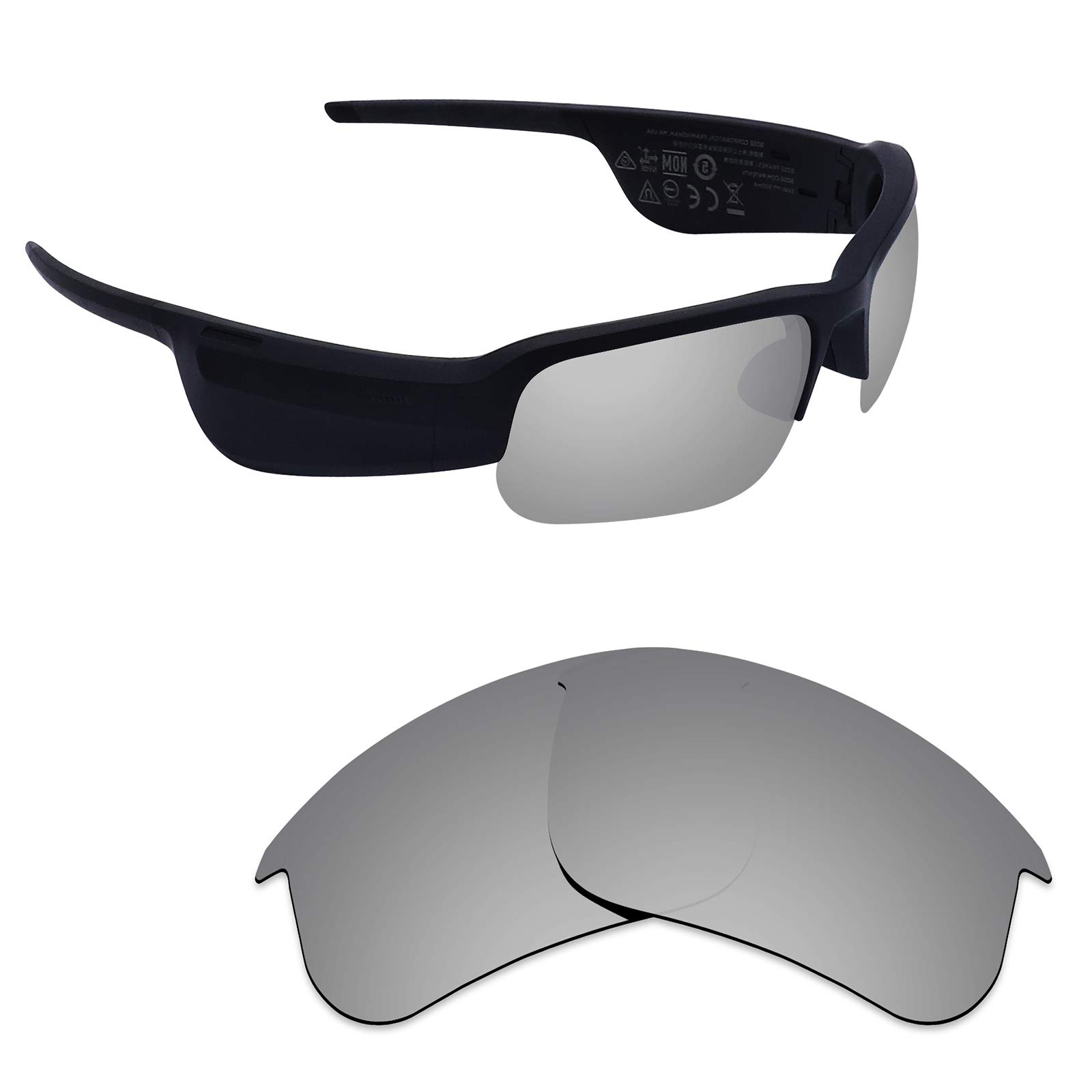 Alphax Silver Titanium Polarized Replacement Lenses Compatible with Bose Tempo, Silver Titanium, One Size