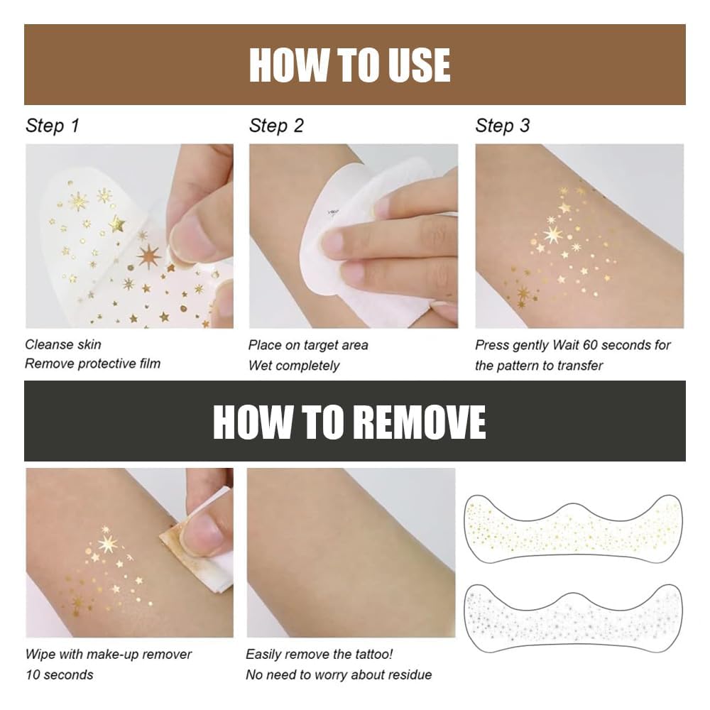 12 PCS Glitter Freckles Face Tattoo Temporary - Image 3