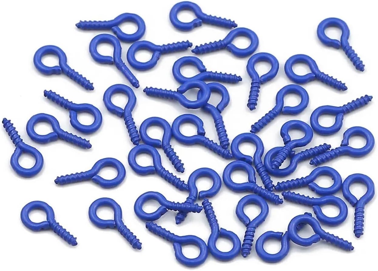 Small Screw Eye Pin 1000pcs 4x8/5x10mm Colorful Screw Eyes Mini Eyelets Pins Clasps Zinc Alloy Baking Paint Jewelry Pendant Making Accessories DIY for Jewelry Making(Fruit Green,4x8mm 100pcs)