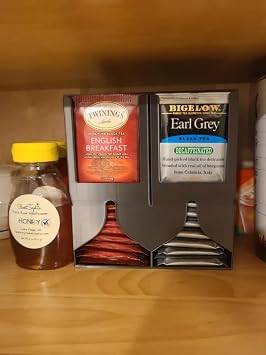 Tea Bag Dispenser | Wall Mountable Tea Holder | Pantry Organization | Kitchen Accessories | Tea Lovers | Housewarming Gifts White