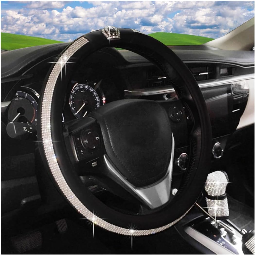 BESULEN Diamond Steering Wheel Cover, Bling Bling Car