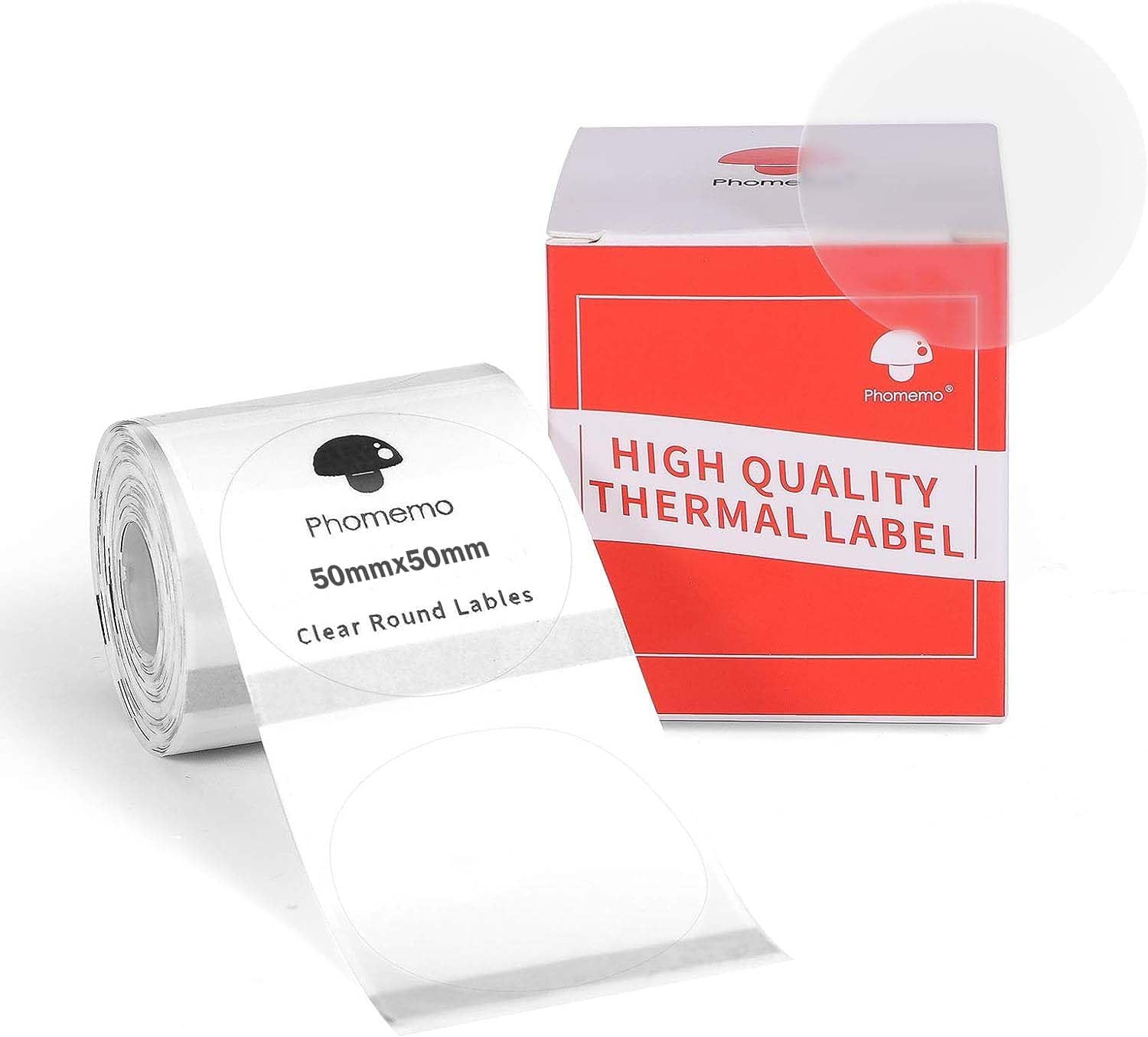 phomemo Phomemo Clear Circle Label For M110 50mmx50mm Colour: Transparent | Size: 50mmx50mm | Material: Paper | Brand: Phomemo | Finish type: Polished | Shape: Round