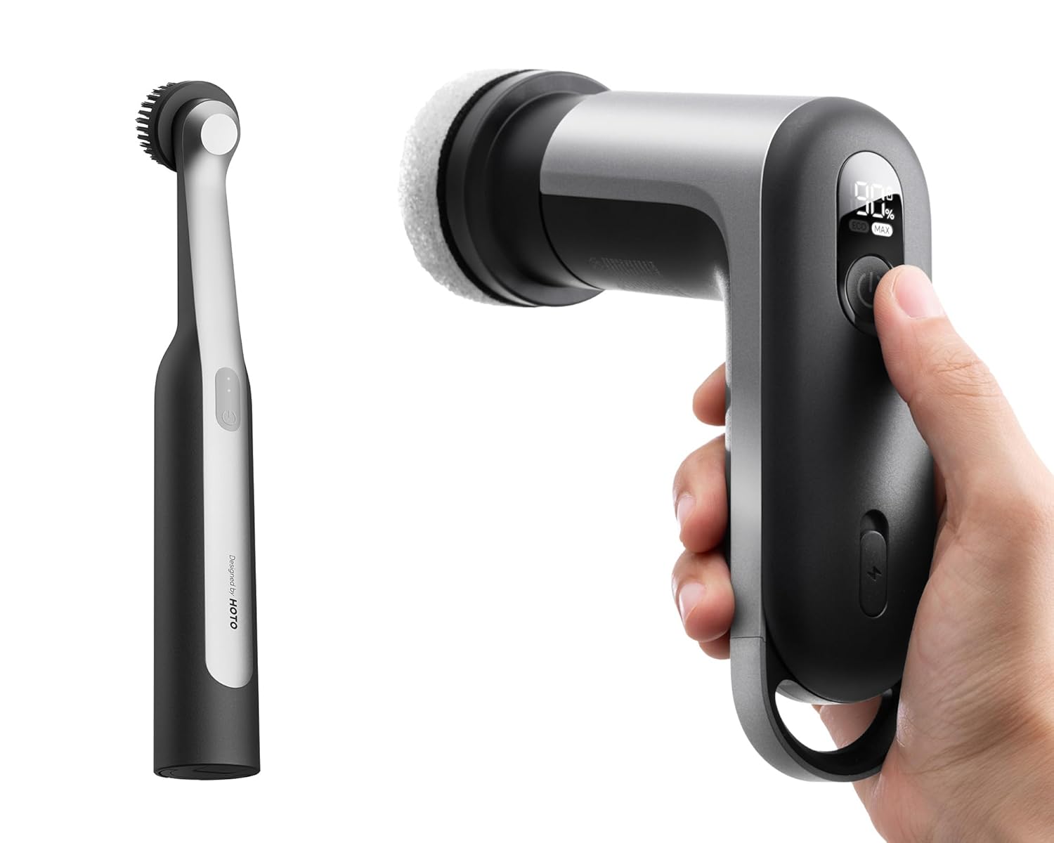 HOTO Cordless Electric Spin Scrubber IPX7 Waterproof for Bathroom Kitchen Tile Shower Grout Corners