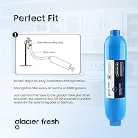 Vista 6 de GLACIER FRESH Filtro previo para extremo de manguera de jardín para piscina, jacuzzis, spa, piscina inflable, estanques, reduce enormemente el mal