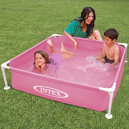 Intex 57172NP - Mini Frame Pool Rosa, Stahl und PVC, Rosa, 122x122x30 cm