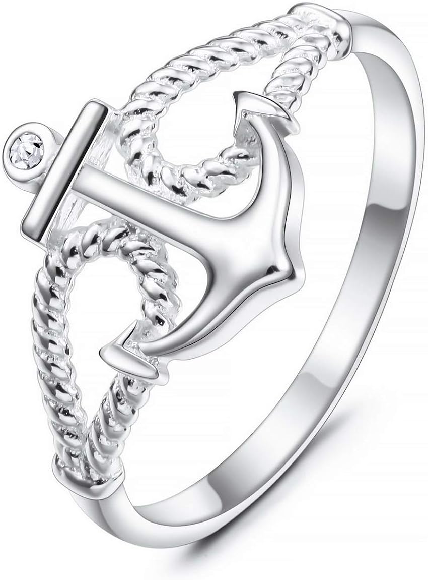 INBLUE Anillos giratorios de plata de ley 925 para mujeres y niñas, amantes, hermanas, compromiso, boda, promesa, joyería para el día de la madre,