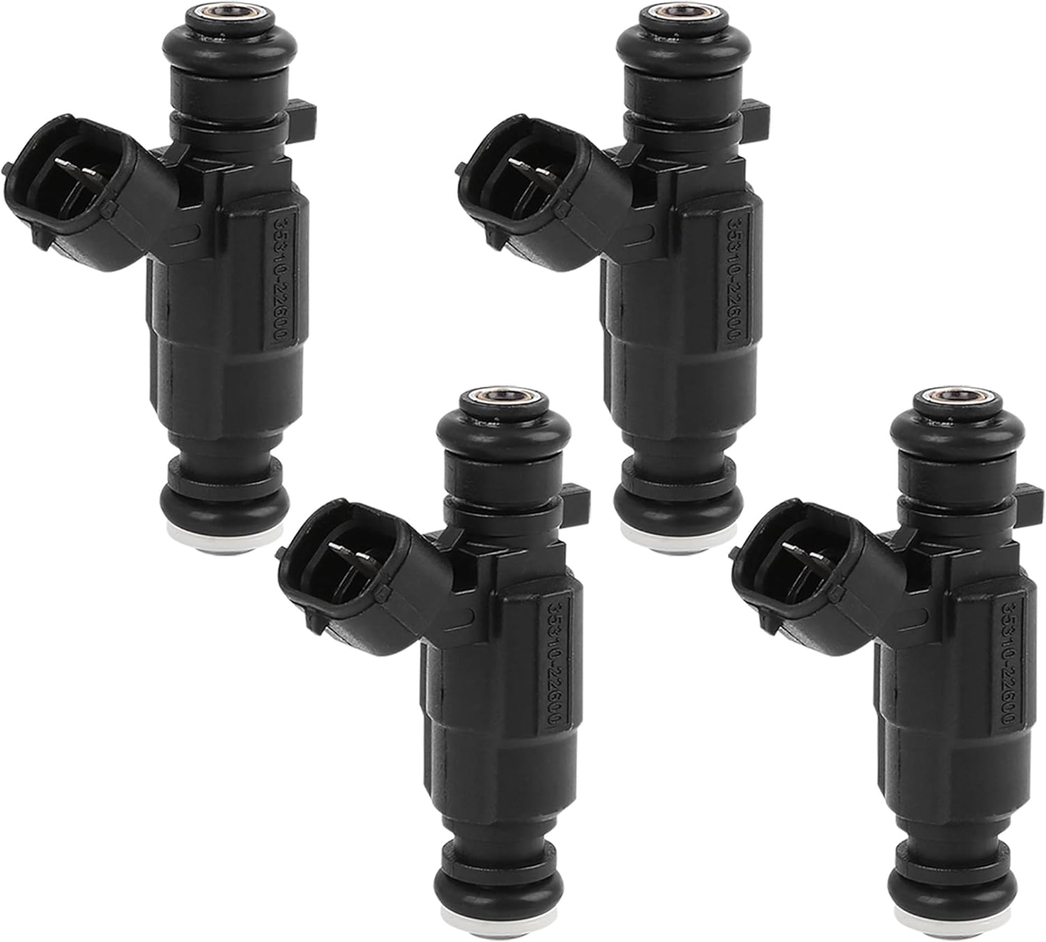 X AUTOHAUX 4 Pcs 35310-22600 Fuel Injectors for Hyundai Accent 2000 2001 2002 2003 2004 2005 1.5L 1.6L Black