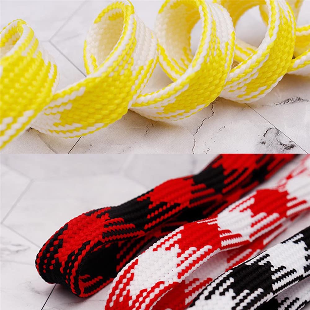 Ladeheid Lacci Da Scarpe Piatti 100% Cotone Di Altissima Qualità LAMTB29-1 Paio Di Lacci Piatti, Antirottura, Largh. 7 Mm, 16 Colori, Lunghezza 40-200 - Foto 9