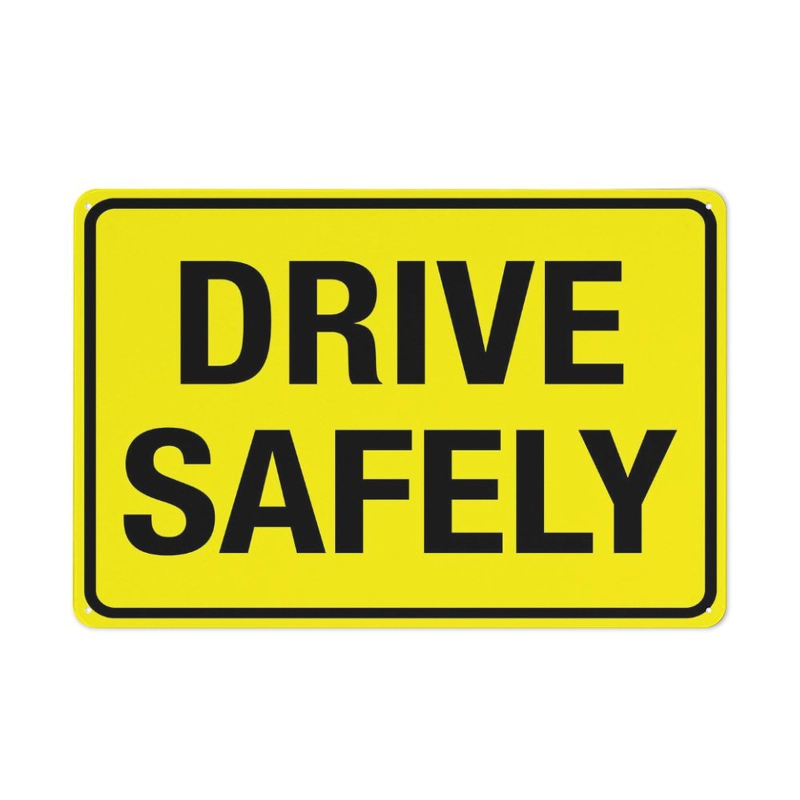 Drive Safely Sign 12 X 8 Inches Reflective Aluminum Metal Warning Signage With Symbol For Indoor Outdoor Use