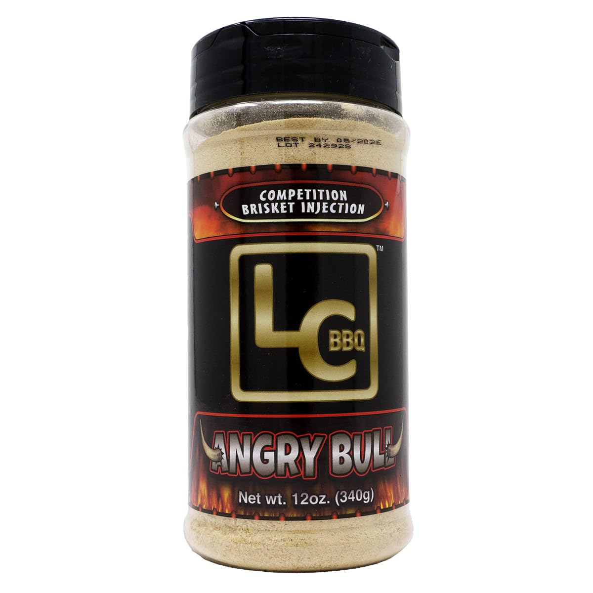 LC BBQ Angry Bull Competition Wagyu Brisket Injection – 12 oz Shaker | Professional Beef Flavor Enhancer & Moisture Lock | Rich Umami Formula for