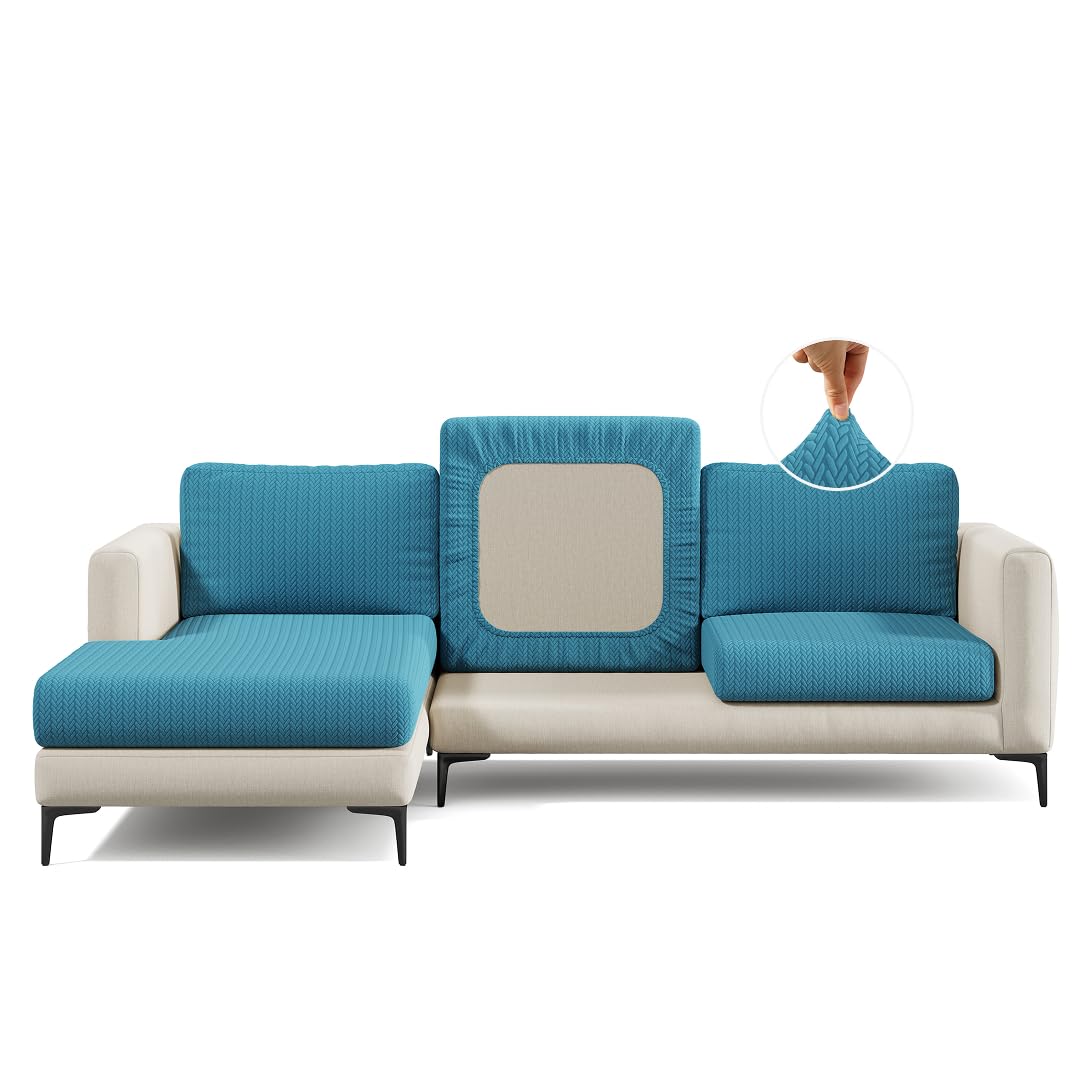 Nolan Interior Magic Sofa Cover - Wheat Seat Couch Cover - Pet Proof, Easy Install, Stretchy Slipcover - Small, Aqua Blue