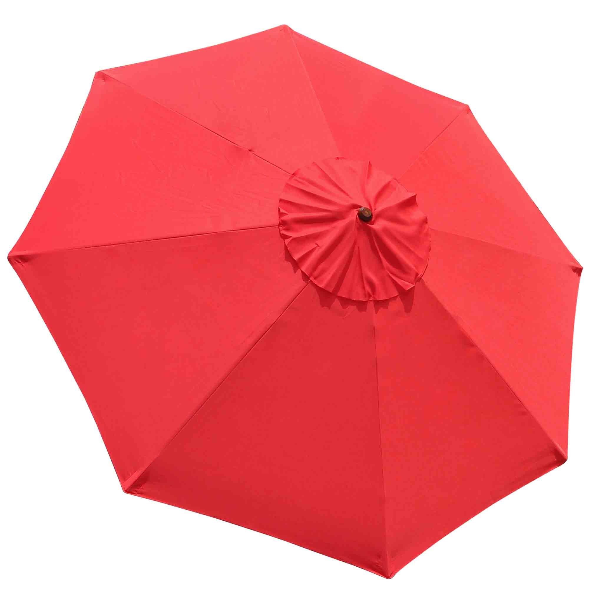 Yescom 8 Rib 10Ft Umbrella Replacement Cover Top Outdoor Canopy Market Deck Yard Patio Garden Sunshade, Red