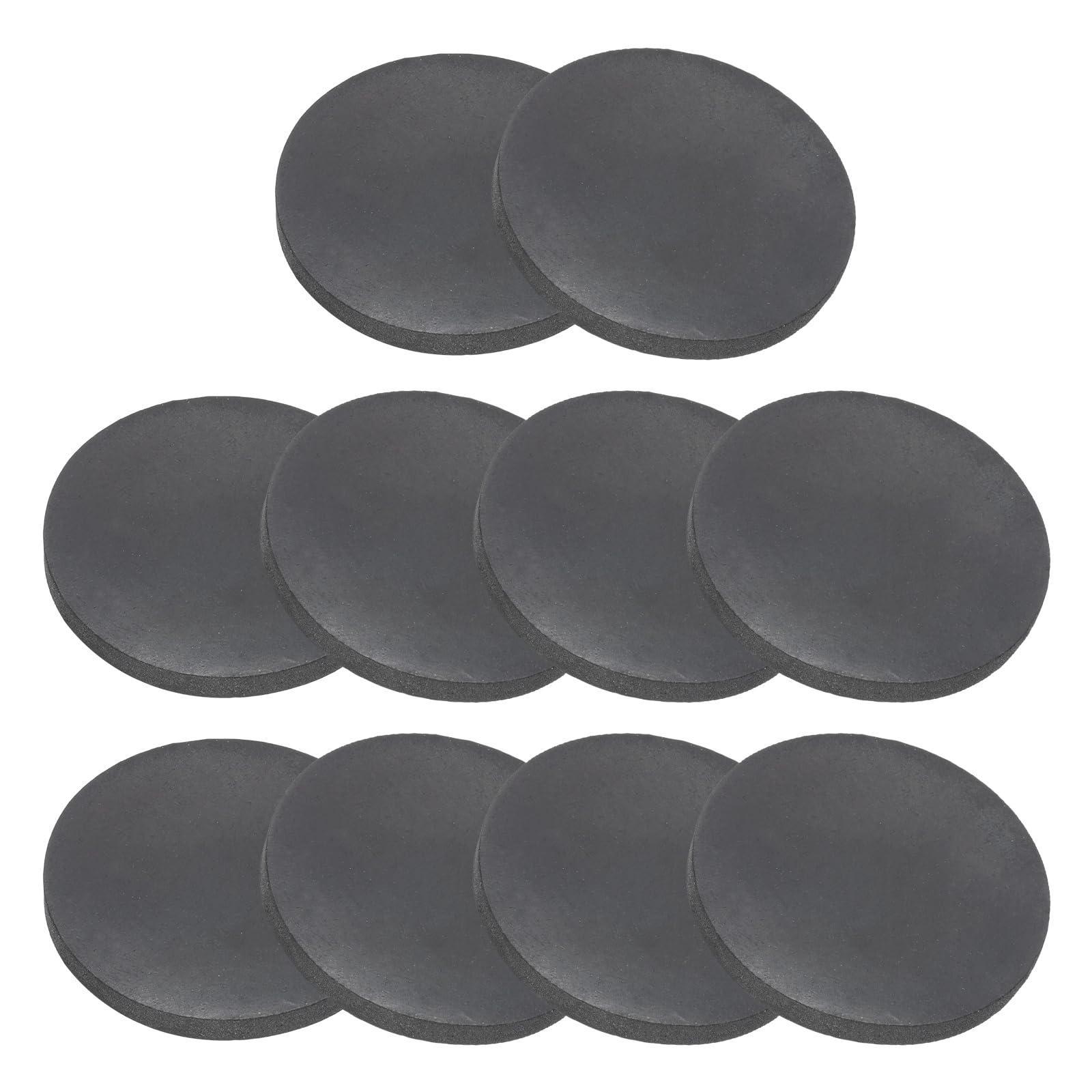 PATIKIL Rubber Solid Discs Washers, 10 Pcs Anti-Vibration Spacer 45mm OD x 5mm Thick Rubber Round Gasket Pad Bushings Spacer Washer for DIY Gasket