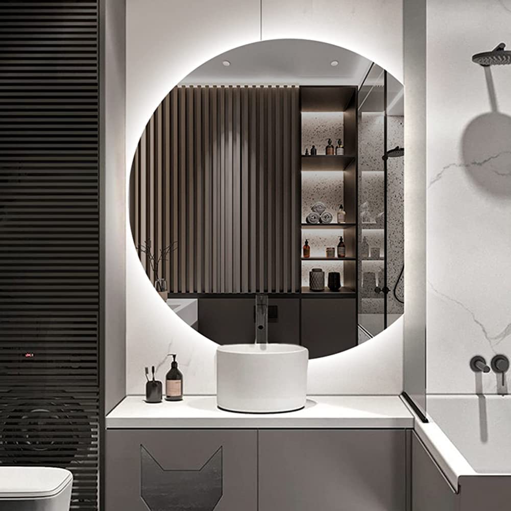Miroir rétroéclairé LED intelligent avec contrôle tactile mural
