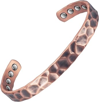 Magnetic Copper Bracelets for Women, 99.9% Pure Copper Solid Vintage Adjustable Bracelet, Fashion Jewelry Present 0286Q