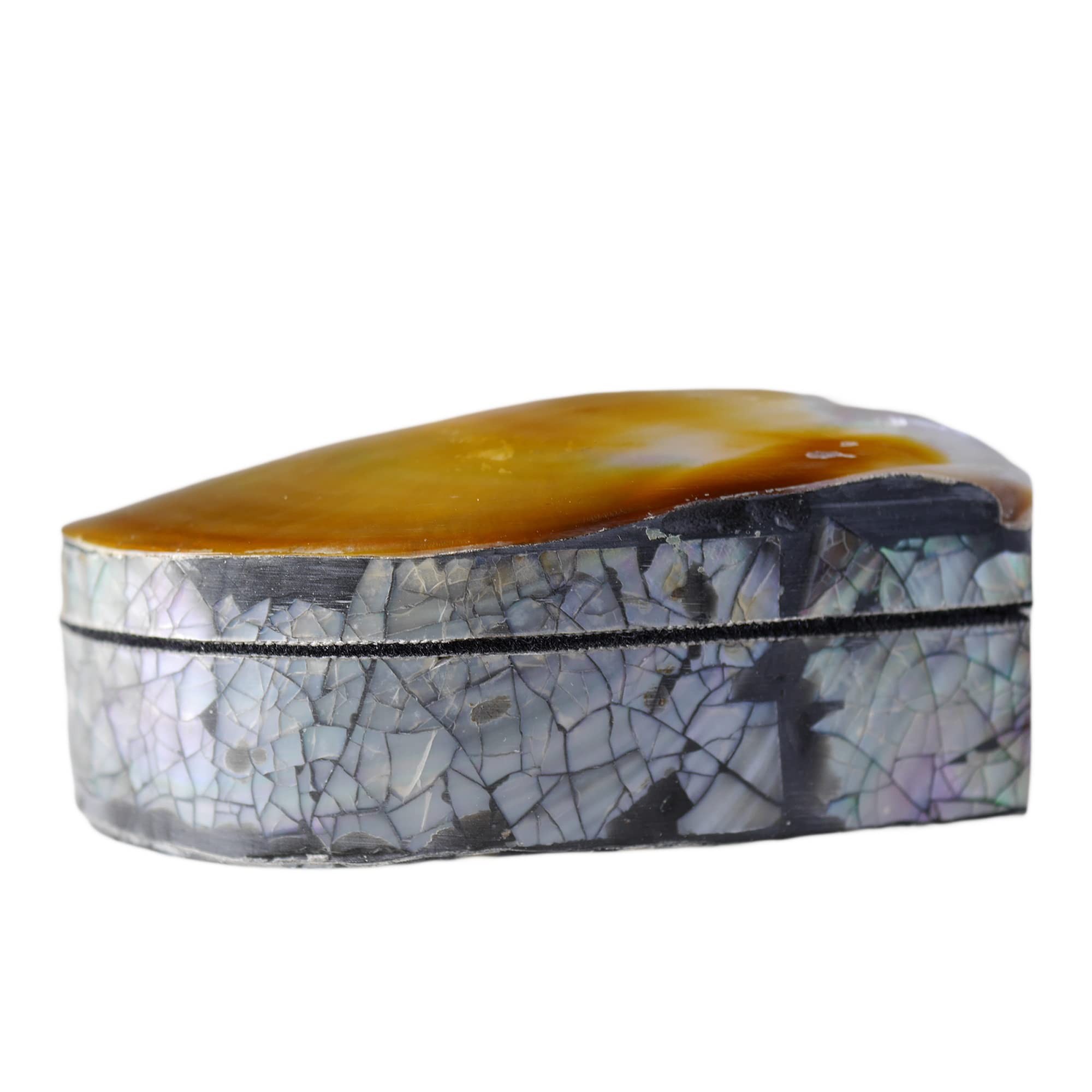 ART-CRAFT Kleine Muschel Schatulle gold Ring Box mit Deckel 