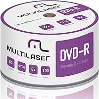 Midia DVD-R Vel. 16X - 50 Un. Shrink Imprimivel Branco - DV052