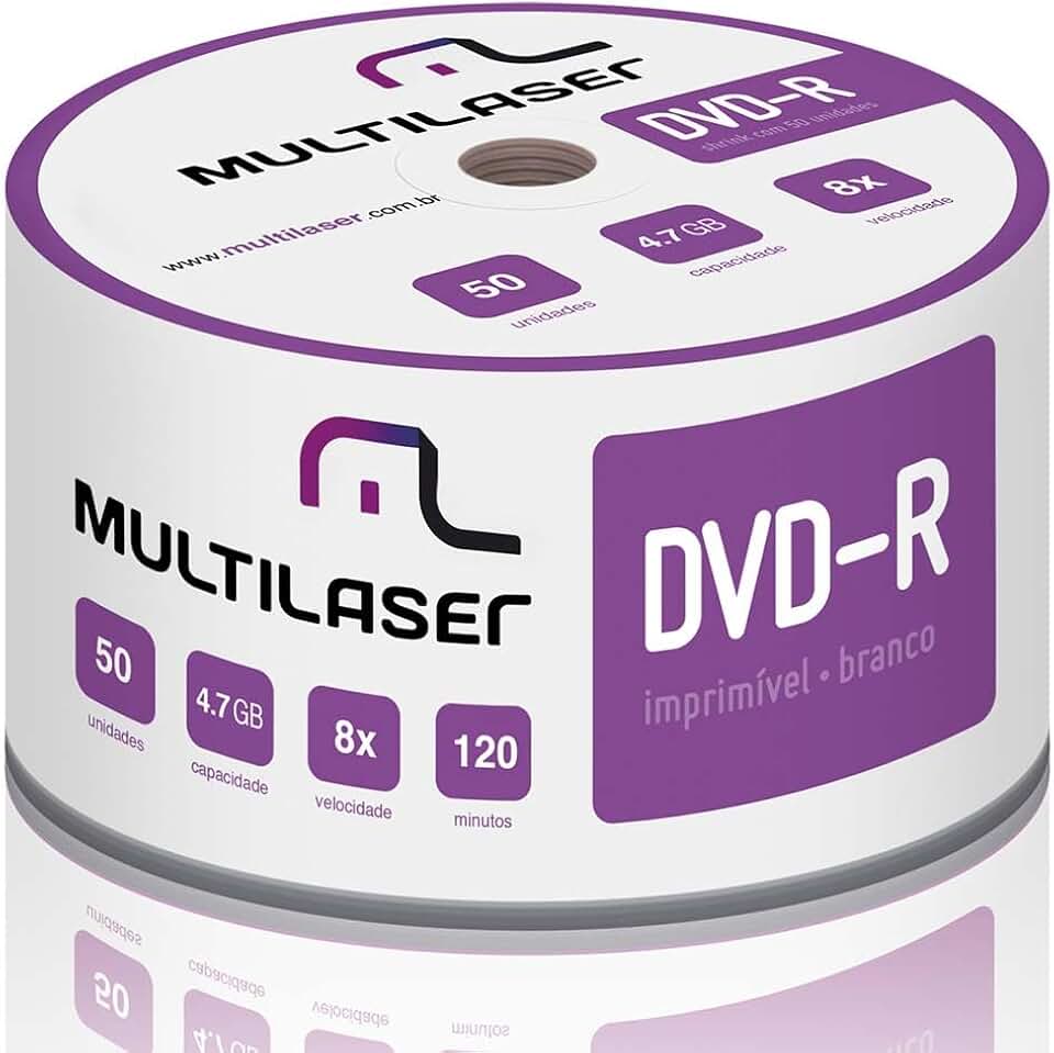 Midia DVD-R Vel. 16X - 50 Un. Shrink Imprimivel Branco - DV052