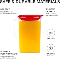 Vista 6 de LOCK & LOCK Aqua Jarra de agua para puerta de nevera con asa Jarra de plástico sin BPA con tapa abatible perfecta para hacer tés y jugos, 2 litros