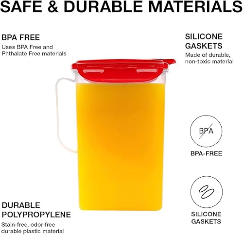 Miniatura 6 de LOCK & LOCK Aqua Jarra de agua para puerta de nevera con asa Jarra de plástico sin BPA con tapa abatible perfecta para hacer tés y jugos, 2 litros