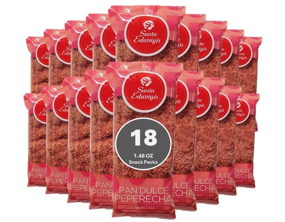 SANTA EDUVIGIS Panela Bar Pastelería Salvadoreña Peperecha Salvadoreña Dulce de Panela 1.48 onzas cada bolsa 26.6 onzas en total (paquete de 18)